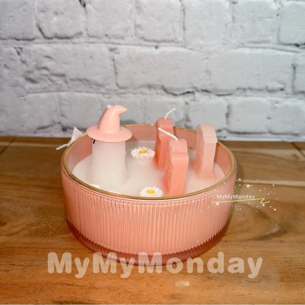 Cupcakes And Cashmere Pink Ghost Graveyard Candle - Picture 4 of 6